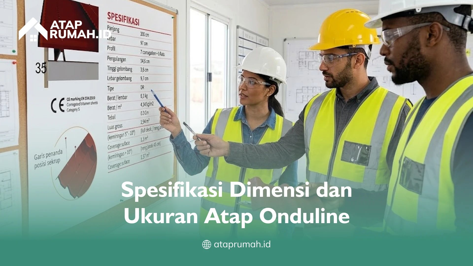 Spesifikasi Dimensi dan Ukuran Atap Onduline